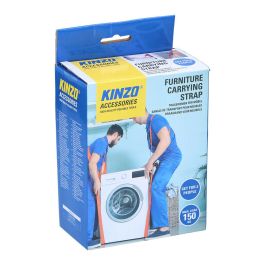 Kinzo Npt Correas de Transporte de Mobiliario, Juego para 2 Personas, 2800 x 45 x 1.2 mm, Carga Máxima 150 kg Kinzo Npt Correas de Transporte de Mobiliario, Juego para 2 Personas, 2800 x 45 x 1.2 mm, Carga Máxima 150 kg