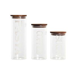 Bote Basicos DKD Home Decor Transparente Natural 10.5 x 27.7 x 10.5 cm Set de 3 Precio: 20.78999978. SKU: S3041773