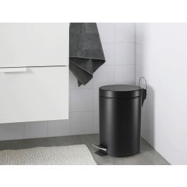 Confortime Cubo Basura Metal con Pedal 3 Litros Negro 17 x 25.7 x 22 cm (6 Unidades)