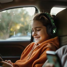 OTL Technologies Auriculares Inalámbricos Gaming Minecraft LED Bluetooth 5.3 con Micrófono y hasta 50h Batería