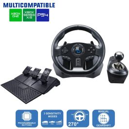Subsonic GS850-X Volante de carreras con cambio manual y 3 pedales, levas para PS4 / Xbox