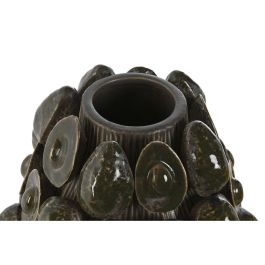 DKD Home Decor Jarrón Tropical de Gres Verde con Diseño de Aguacates (25 Ancho x 30 Alto x 25 Largo cm)