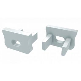 Tapón Final Perfil Tipo X Aluminio Plata Con Agujero