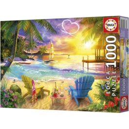 EDUCA EDU1747759473654 Puzzle Love Beach 1000 Piezas 68x48 cm para Adultos, Temática Naturaleza