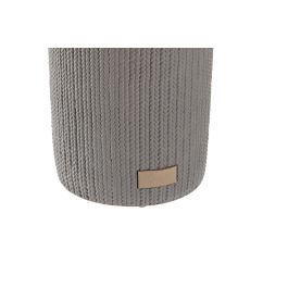 DKD Home Decor Escobillero Basicos de Cemento y Acero Inoxidable Gris 10x10x36 cm