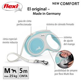 Flexi Correa New Comfort M Cinta 5m Azul Claro con Freno Mejorado Precio: 21.49999995. SKU: S6102170