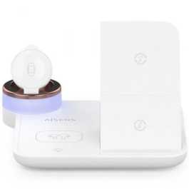 Aisens ASCH-15W4WC061-W Cargador Inalámbrico 4 en 1 15W para Móvil, Apple Watch y Auriculares Blanco