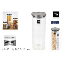 La Mediterranea Tarro Borosilicato Acero Inoxidable 1650 ml 10.8x10.8x26 cm