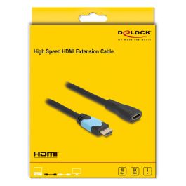 DELOCK Alargador/Extensión HDMI 2.1 Cable 2m, 8K 60Hz 4K 120Hz HDR, 48 Gbps, Alta Velocidad, Ethernet, ARC, eARC, Compatible con Dolby Vision