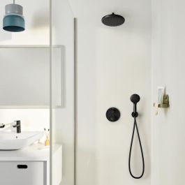 Grohe 348832430 Conjunto de Ducha Empotrado, Grifería Termostática, 1 + 2 Chorros de Agua, Acabado Negro