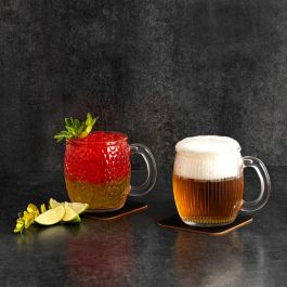 Quid Jarra de Vidrio Maison 35 cL Transparente con Acabado en Relieve, Apta para Lavavajillas y Frigorífico