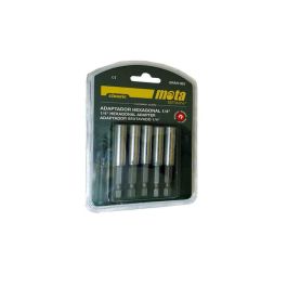 Mota Herramientas Adaptador hexagonal magnético 1/4" 10x60mm acero Pack 5 unidades Bam1060