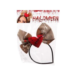 Diadema Muñeco Vudú Marrón con Lazo y Corazón Rojo para Disfraces de Halloween o Carnaval