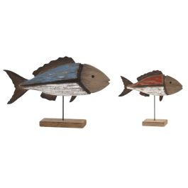 DKD Home Decor Figura Decorativa Antique de Paulownia y Metal en tonos Azul, Rojo y Natural, Dimensiones 8x50x22 cm, Pack de 2 Precio: 63.50000019. SKU: B1DBSENH5V