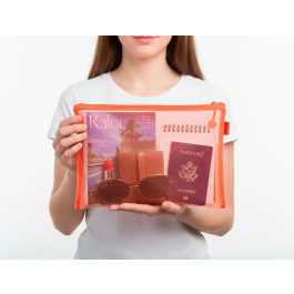 Liderpapel Bolsa zipper bag de poliéster transpirable multiusos DIN A4 naranja