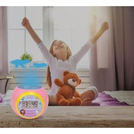 Lexibook LEX3380743105338 Gabby y la Casa Mágica - Despertador Proyector infantil con luz de noche y sonidos