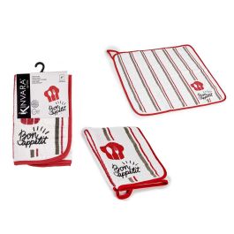 Paño de Cocina Rizo 50x50 cm Bon Appetit Kinvara - Rojo/Blanco, 25% Poliéster 75% Algodón (24 Unidades) Precio: 38.95000043. SKU: B15TTAMQQW