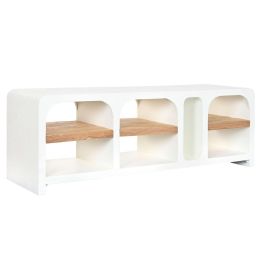 DKD Home Decor Mueble TV Colección Formentera Mediterraneo Scandi Blanco Natural Madera Reciclada Mango 150 x 54 x 41 cm