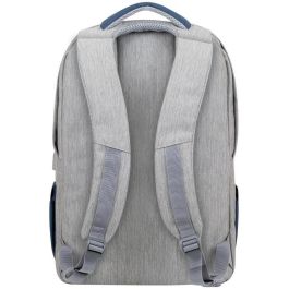 Rivacase 7567 Prater - Mochila para Portátil de hasta 17.3" Gris/Azul Marino, Resistente al Agua con Puerto USB