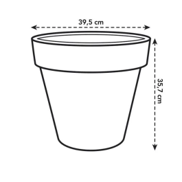 Elho Pure Round 40 Maceta Antracita Interior / Exterior Ø 39 x H 35,7 cm