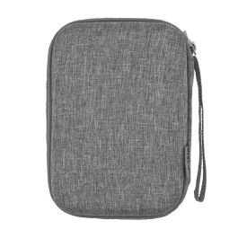 AISENS ASBG-005-GR Estuche Protector Rígido para Disco Duro Externo 2.5" Gris, Algodón y Lino, con Cremallera y Compartimento para Cables