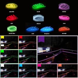 Occ Sport OCCLED10 Tira de Luz Neón EL Fibra Óptica Rosa para Automóvil con Conector USB de 3 Metros Occ Sport OCCLED10 Tira de Luz Neón EL Fibra Óptica Rosa para Automóvil con Conector USB de 3 Metros
