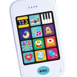 Tachan Teléfono Móvil Bebé Interactiva con 12 Botones, Sonidos y Melodías, Grabación de Voz y Mando Estrella, 5 Idiomas, +12 Meses
