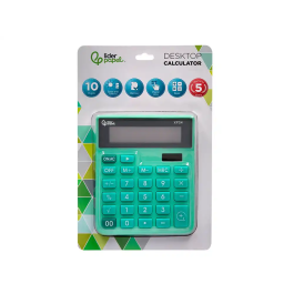 Liderpapel xf24 Calculadora Sobremesa 10 Dígitos Solar y Pila Verde 127x105x24 mm