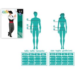 Disfraz Cordobés Baile y Música Flamenca para Adulto Talla XS-S 3 Piezas: Camiseta, Pantalón y Cinturón