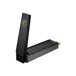 MSI Adaptador Wifi 6E GUAXE54 AXE5400 USB 3.2 Gen 1, WiFi 6E (802.11ax), 2.4GHz AX hasta 574 Mbps, 5GHz AX hasta 2402 Mbps, 6GHz AX hasta 2402 Mbps