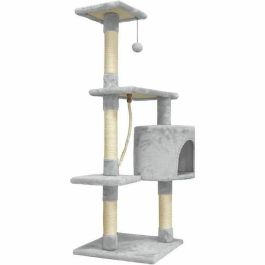 PALOMA Rascador para gatos gris 40 x 40 x 114 cm - 3 plataformas, 1 cuerda, 1 nicho, postes rascadores PALOMA Rascador para gatos gris 40 x 40 x 114 cm - 3 plataformas, 1 cuerda, 1 nicho, postes rascadores