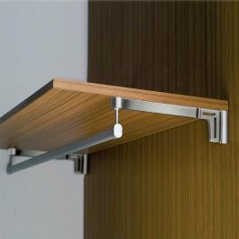 MAFOS Soporte Estante Texas Zamak 307mm Aluminio RAL 9006 para Armarios y Vestidores