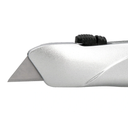 Q-connect XD-53 Cúter Metálico Ancho Retráctil con Bloqueo, Cuchilla 18 mm, 1 Unidad