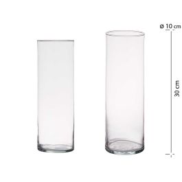 Jarrón de Cristal Cilíndrico Giftdecor - 10 cm Diámetro x 30 cm Alto - Transparente (6 Unidades) Precio: 30.50000052. SKU: B1FLZ35JKW