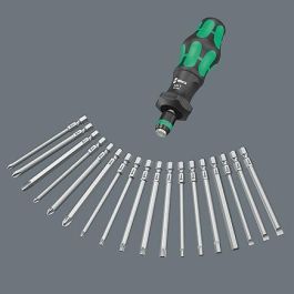 Wera 826 T Bits-Handhalter Rapidaptor Kraftform Turbo, destornillador ergonómico para puntas