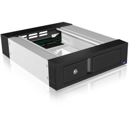 ICY BOX Wechselrahmen 1xSATA/SAS 3.5" a 1xSATA Host en bahía 5.25" EasySwap sin bandeja, Aluminio/Plástico