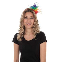 My Other Me Diadema de Plumas Arco Iris Multicolor Talla Única para Adulto de Poliéster y PVC