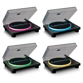Lenco LS-50LED schwarz Tocadiscos de tracción por correa con reproducción MP3, Manual, Negro, Plástico, Madera, 33, 45, 78 RPM