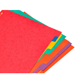 Q-connect Juego de 6 separadores cartulina brillo DIN A4+ multitaladro