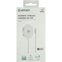 eSTUFF Cargador Inalámbrico Magnético QI2 15W con Cable USB-C Compatible con MagSafe y Android