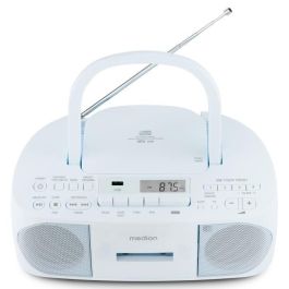 Medion AAAPE16805 Radio CD K7 FM con 2x3W RMS - Reproductor de Música Compacto y Portátil, Azul