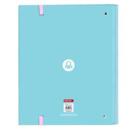 Carpeta de anillas Benetton Unique Rosa Turquesa 27 x 32 x 3.5 cm