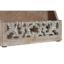 DKD Home Decor Organizador Natural Blanco Mango 8 x 18 x 25 cm