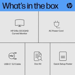 HP E45c G5 Monitor Curvo Ultrawide DQHD para Productividad e Inmersión