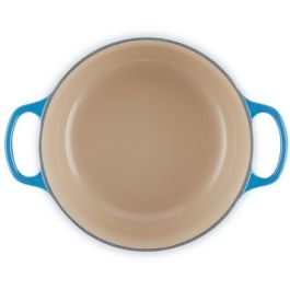 Le Creuset 21177202202430 Signature Bräter Redondo de Hierro Fundido con Tapa, 20 cm, Azure