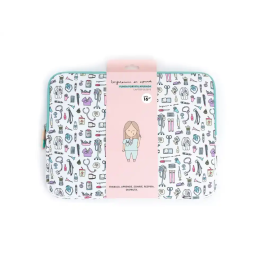Wondee - Funda para Portátil hasta 16 Pulgadas, Diseño Temático Enfermera en Apuros, Acolchada y Ligera (226g), Universal para Diversas Marcas