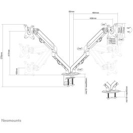 Neomounts FPMA-D650DBLACK Soporte de mesa para 2 monitores, hasta 27", Negro