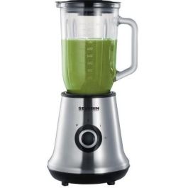 Severin SM3737 Batidora de Vaso Clásica con Extractor de Nutrientes Mix & Go - 500W, 1L, Cuchillas Acero Inox, Botella Portátil 600ml