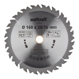 Wolfcraft 6733000 Disco de Sierra Circular de Mano Ø160 mm, 20 Dientes, Agujero 20 mm, para Cortes en Madera y Tablero Precio: 18.49999976. SKU: S7917538