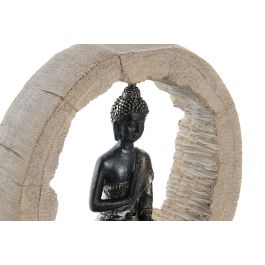 DKD Home Decor Figura Decorativa Buda Tronco de Resina Negro Natural Set 2 Unidades Surtidas 18.5 Alto x 20.5 Ancho x 6 Largo cm